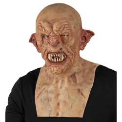 MASQUE TETE COMPLETE DE ZOMBIE AVEC MENTON & POITRINE" aspect silicone