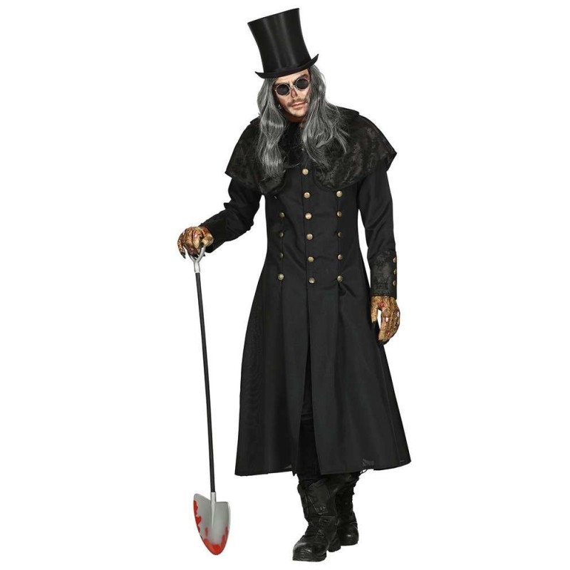 DEGUISEMENT MANTEAU FOSSOYEUR OU CROQUE MORT AVEC ETOLE FOURRURE TAILLE M-L DEGUISEMENT MANTEAU FOSSOYEUR OU CROQUE MORT AVEC ETOLE FOURRURE TAILLE M-L