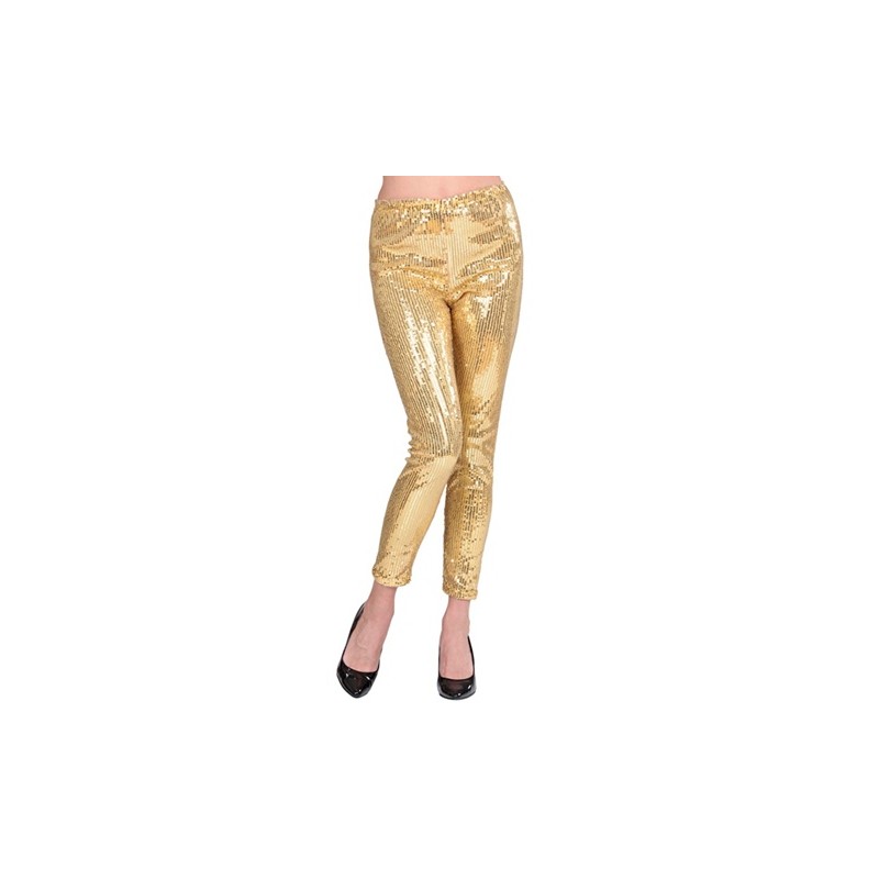 LEGGINGS PAILLETTES  OU SEQUINS OR TAILLE S
