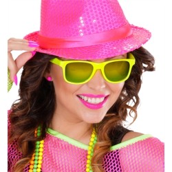 LUNETTES CARRE JAUNE FLUO 