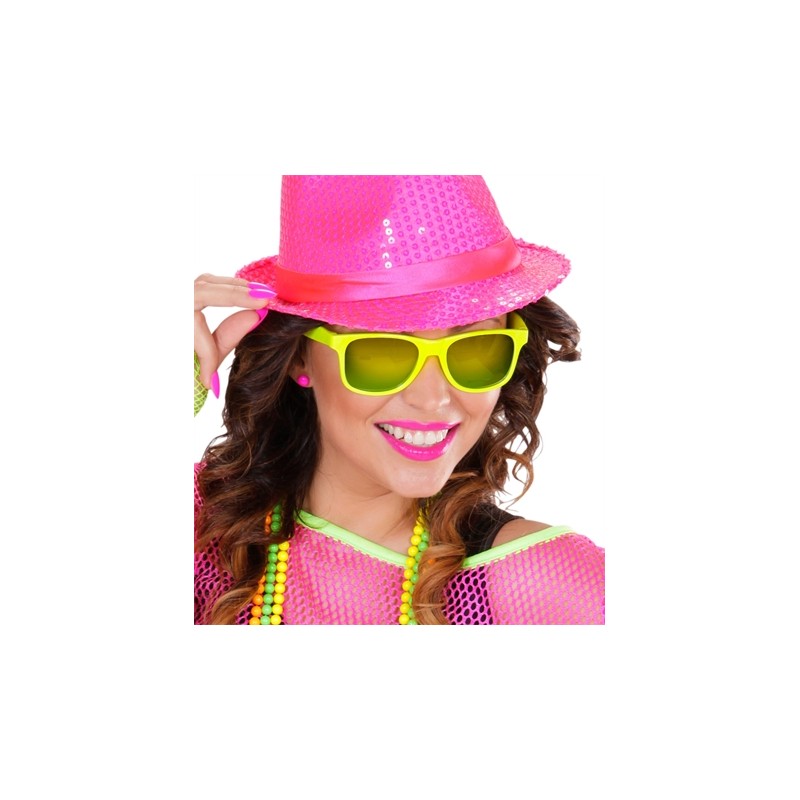 LUNETTES CARRE JAUNE FLUO 