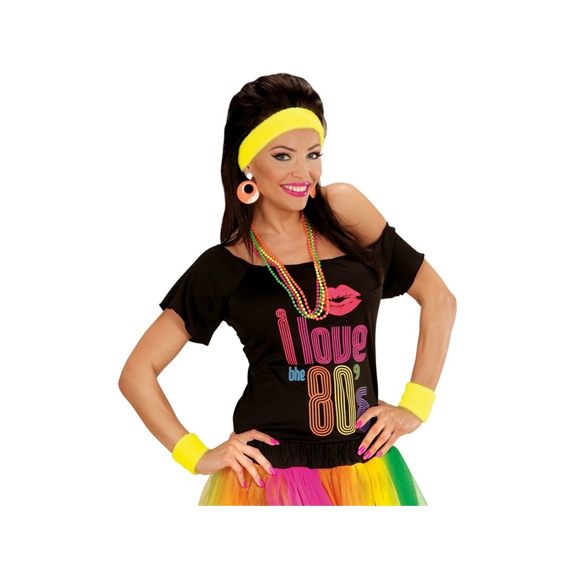 SET COMPLET BANDEAUX ET BRACELETS JAUNE NEON 