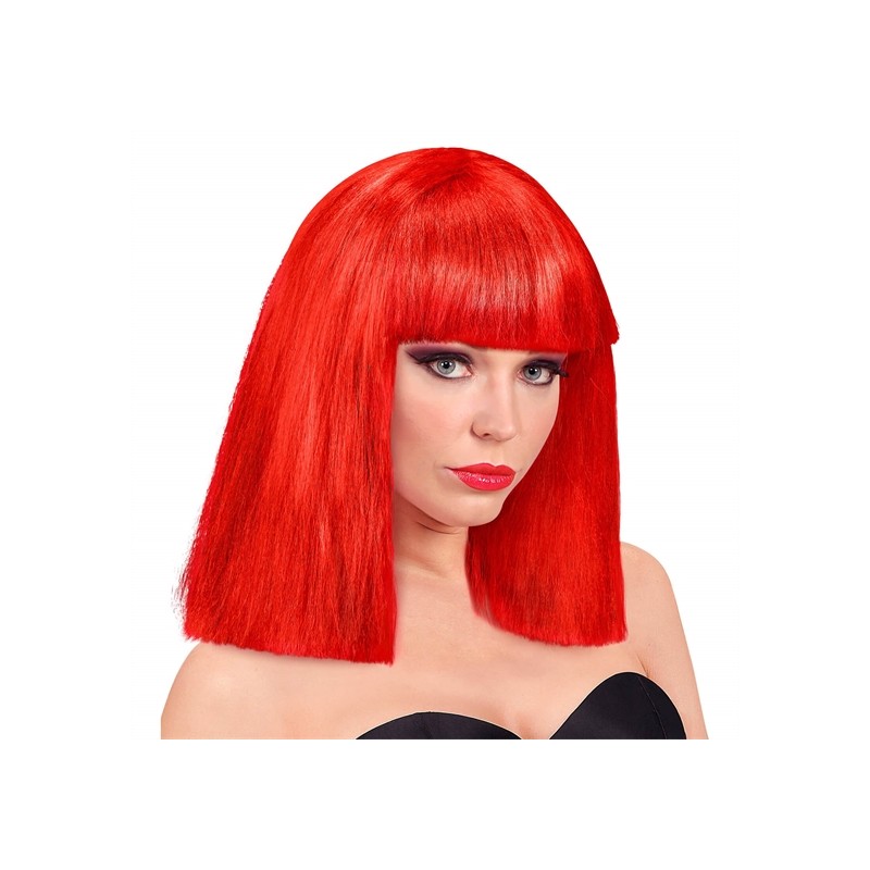 PERRUQUE CARRE AVEC FRANGE SHOWGIRL ROUGE PERRUQUE CARRE AVEC FRANGE SHOWGIRL ROUGE