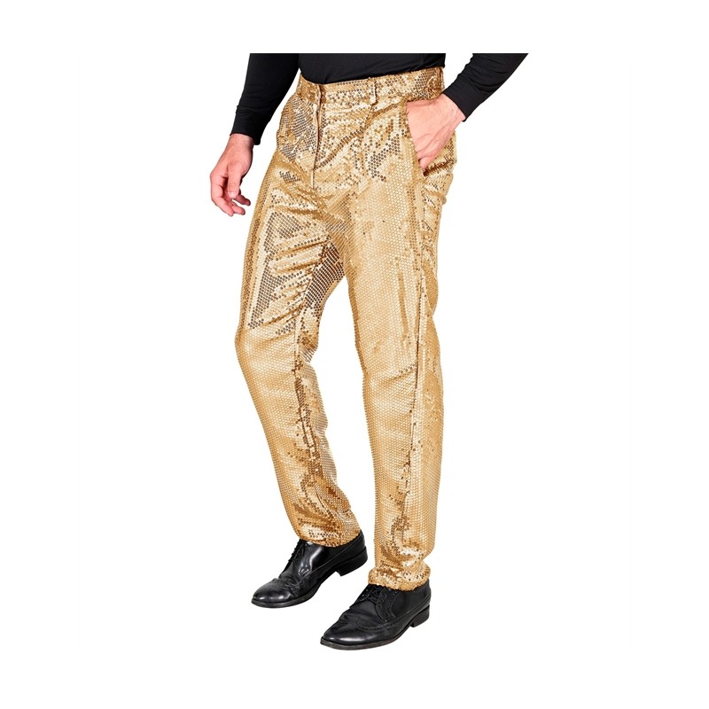 DEGUISEMENT PANTALON PAILLETTE SEQUIN DORE TAILLE M DEGUISEMENT PANTALON PAILLETTE SEQUIN DORE TAILLE M