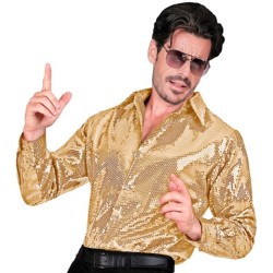 DEGUISEMENT CHEMISE HOMME SEQUIN OR  TAILLE L-XL