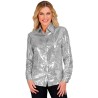 DEGUISEMENT CHEMISE FEMME SEQUIN OU PAILLETTE ARGENT TAILLE L-XL