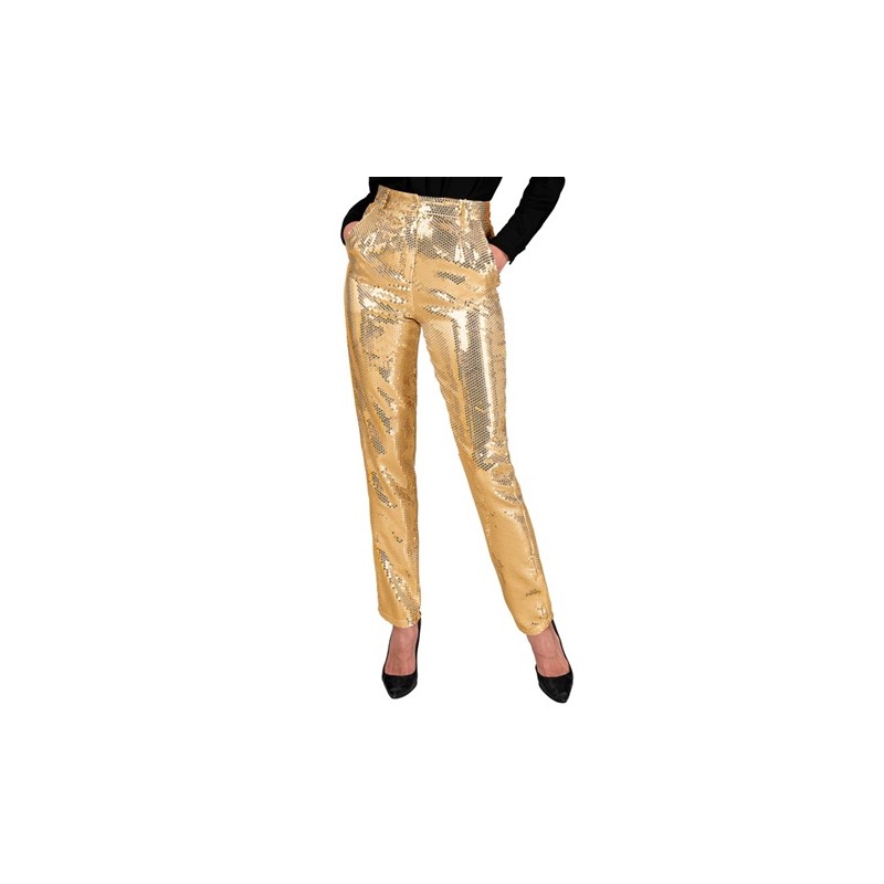 DEGUISEMENT PANTALON FEMME SEQUIN OR TAILLE L DEGUISEMENT PANTALON FEMME SEQUIN OR TAILLE L