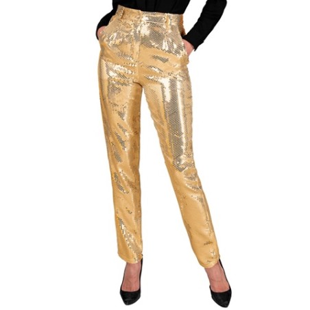 DEGUISEMENT PANTALON FEMME SEQUIN OR TAILLE S