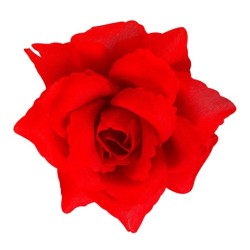 FLEUR ROSE ROUGE PINCE A CHEVEUX 10 CM