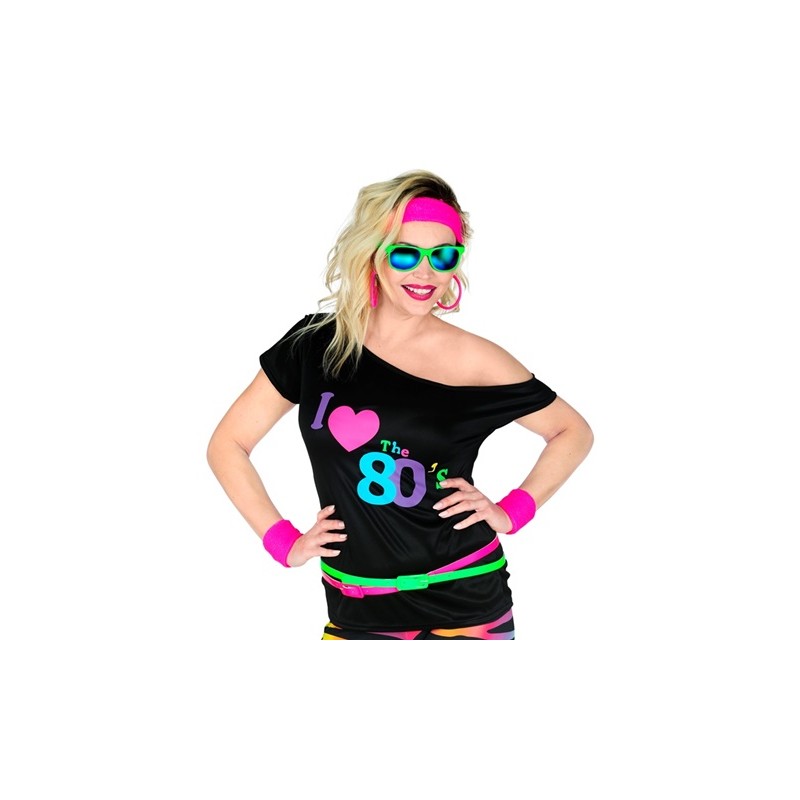 DEGUISEMENT T-SHIRT FEMME ANNEES 80'S TAILLE XXL DEGUISEMENT T-SHIRT FEMME ANNEES 80'S TAILLE XXL