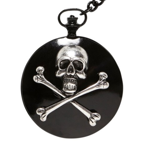 MONTRE A GOUSSET TETE DE MORT PIRATE