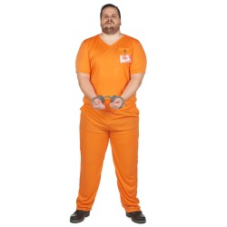 DEGUISEMENT PRISONNIER(E) ORANGE TAILLE XXL