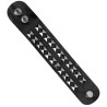 BRACELET CLOUTE 2 RANGS ROCKER SIMILI CUIR