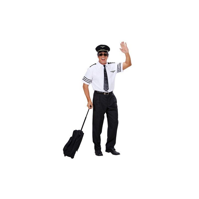 DEGUISEMENT DE PILOTE D'AVION CHEMISE CRAVATE CASQUETTE TAILLE L DEGUISEMENT DE PILOTE D'AVION CHEMISE CRAVATE CASQUETTE TAILLE L