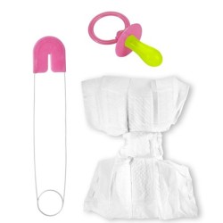 KIT BEBE ROSE COUCHE CULOTTE TETINE EPINGLE A NOURICE