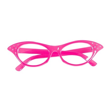 LUNETTES ANNEES 50-60 ROSE AVEC STRASS ADULTE