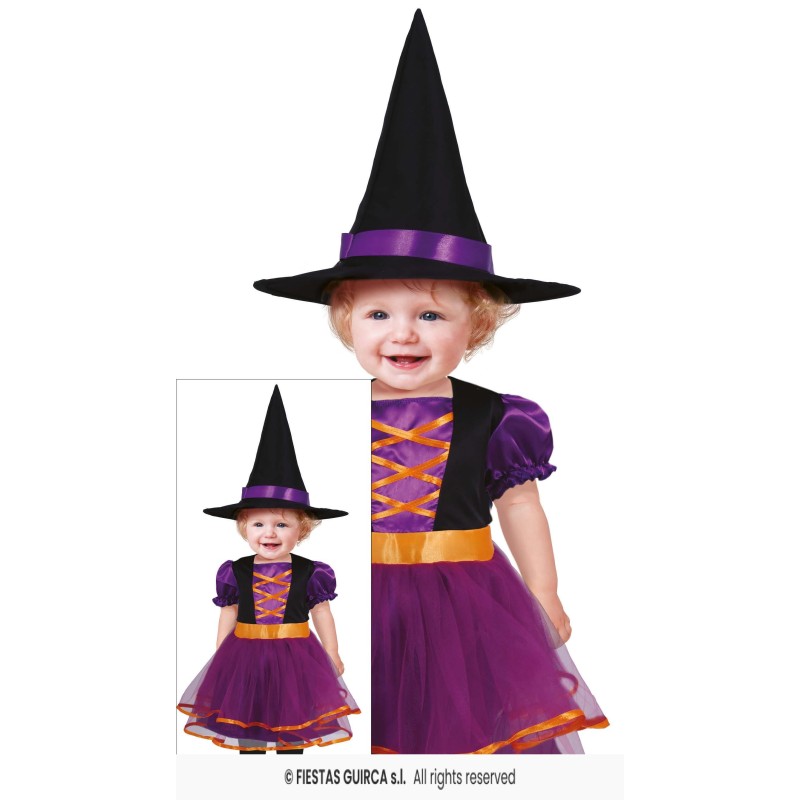 DEGUISEMENT HALLOWEEN BEBE FILLE SORCIERE VIOLET ET ORANGE 18-24 MOIS DEGUISEMENT HALLOWEEN BEBE FILLE SORCIERE VIOLET ET ORANGE 18-24 MOIS