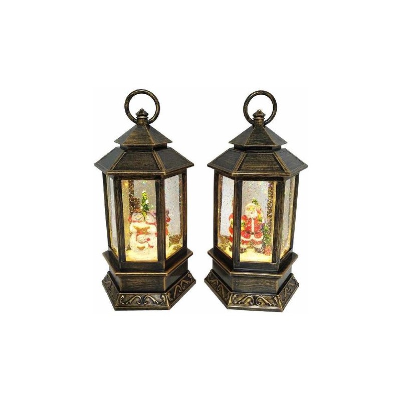 1 LANTERNE HEXAGONALE DECOR PERE NOEL OU BONHOMME DE NEIGE LUMINEUSE ET ANIMEE 1 LANTERNE HEXAGONALE DECOR PERE NOEL OU BONHOMME DE NEIGE LUMINEUSE ET ANIMEE
