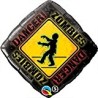 BALLON METALLIQUE CARRE ZOMBIE ATTENTION 46 CM