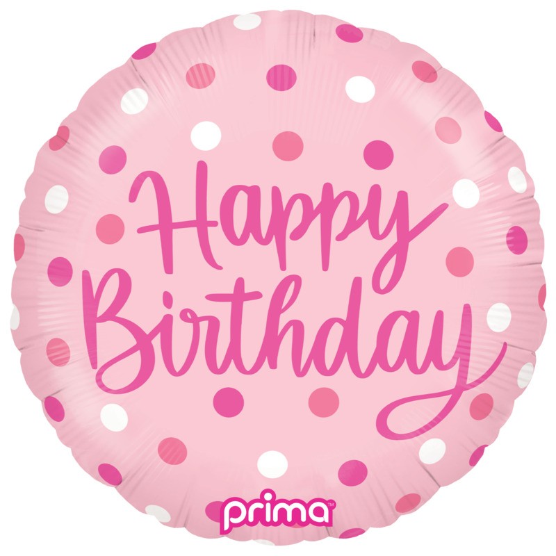 BALLON METALLIQUE ROND ROSE HAPPY BIRTHDAY 46 CM BALLON METALLIQUE ROND ROSE HAPPY BIRTHDAY 46 CM