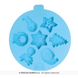 MOULE EN SILICONNE POUR 7 BISCUITS DE NOEL 24 CM BOULE DE NOEL