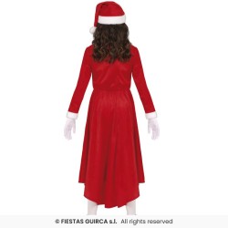 DEGUISEMENT FILLE MERE NOEL ROBE LONGUE TAILLE 10-12 ANS