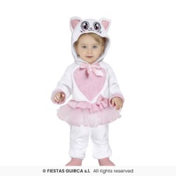 DEGUISEMENT BEBE PETIT CHAT BLANC KITTY TAILLE 12-18 MOIS