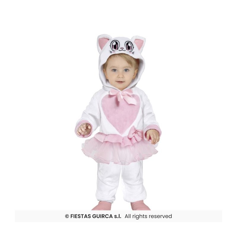 DEGUISEMENT BEBE PETIT CHAT BLANC KITTY TAILLE 12-18 MOIS