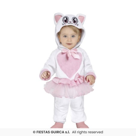 DEGUISEMENT BEBE PETIT CHAT BLANC KITTY TAILLE 12-18 MOIS