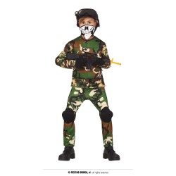 DEGUISEMENT ENFANT MILITAIRE MASQUE SQUELETTE TAILLE 7-9 ANS