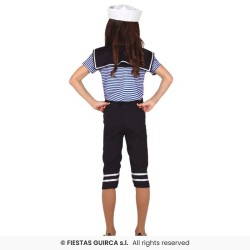 DEGUISEMENT MOUSSAILLON FILLE SAILOR TUNIQUE BLEUE TAILLE 7-9  ANS