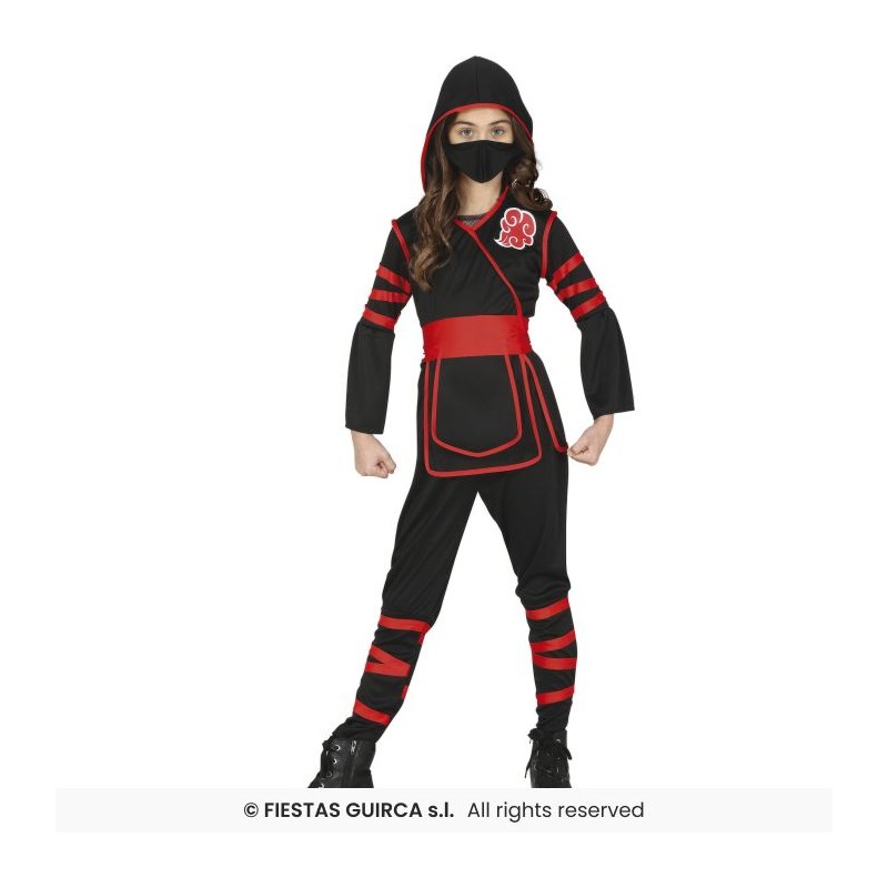 DEGUISEMENT ENFANT NINJA ROUGE NOIR TAILLE 7-9 ANS DEGUISEMENT ENFANT NINJA ROUGE NOIR TAILLE 7-9 ANS