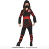 DEGUISEMENT ENFANT  NINJA ROUGE NOIR  TAILLE 7-9 ANS