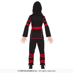 DEGUISEMENT ENFANT  NINJA ROUGE NOIR  TAILLE 7-9 ANS