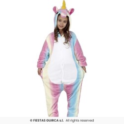 DEGUISEMENT PYJAMA KUGURUMI MULTICOLORE LICORNE TAILLE 5-6 ANS 