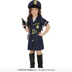 DEGUISEMENT FILLE POLICE ROBE TAILLE 5-6 ANS