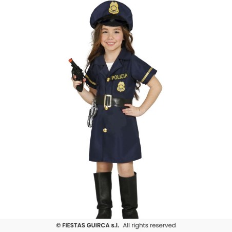 DEGUISEMENT FILLE POLICE ROBE TAILLE 5-6 ANS