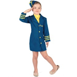 DEGUISEMENT HOTESSE DE L'AIR BLEUE TAILLE M 7-9 ANS