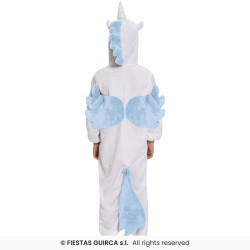 DEGUISEMENT PYJAMA KUGURUMI BLEU ET BLANC LICORNE TAILLE 7-9 ANS 