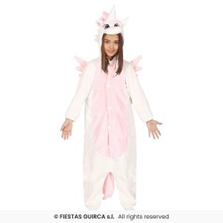 DEGUISEMENT PYJAMA KIGURUMI ROSE ET BLANC LICORNE TAILLE 10-12 ANS 