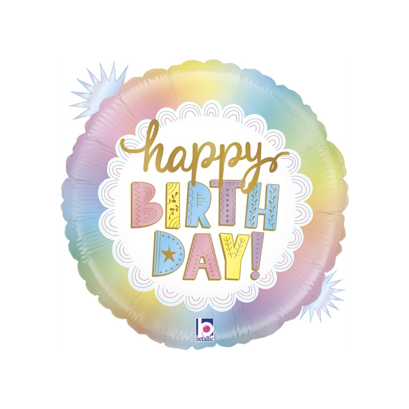 BALLON METALLIQUE ROND HAPPY BIRTHDAY OPAL 46 CM BALLON METALLIQUE ROND HAPPY BIRTHDAY OPAL 46 CM