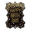 BALLON METALLIQUE HAPPY BIRTHDAY NOIR ET OR 74 CM 