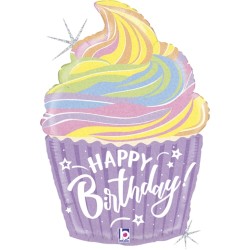 BALLON METALLIQUE CUP CAKE HAPPY BIRTHDAY 56 CM 