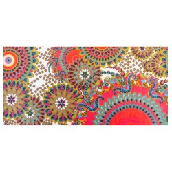 CHEMIN DE TABLE LIN ROUE PAON ANNEES 70 28 CM X 3 M 