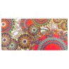 CHEMIN DE TABLE LIN ROUE PAON ANNEES 70 28 CM X 3 M 