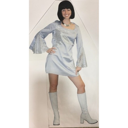 DEGUISEMENT COSTUME DISCO GRIS ARGENT CLOCLO TAILLE 152