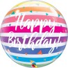BALLON BUBBLE 56 CM HAPPY BIRTHDAY MULTICOLORE