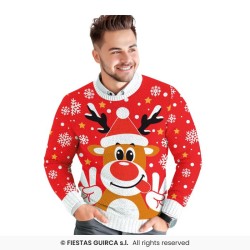 DEGUISEMENT PULL DE NOEL ROUGE RENNE RUDOLF TAILLE S