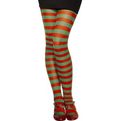 COLLANT LUTIN RAYES VERT ET ROUGE TAILLE STD