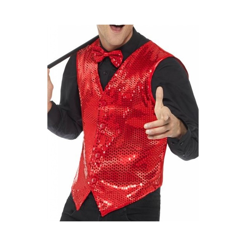 DEGUISEMENT GILET SEQUIN ROUGE TAILLE XL DEGUISEMENT GILET SEQUIN ROUGE TAILLE XL
